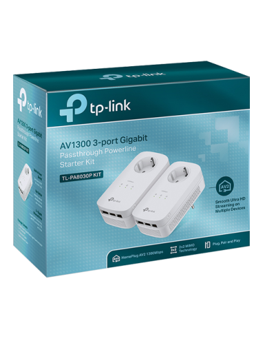 Starter kit Powerline TP-LINK TL-PA8010PKIT AV1300/AV2000 3 Passthrough - TP-LINK TL-PA8030PKIT