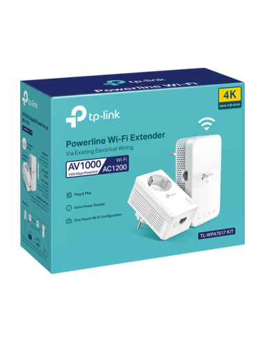 Kit Powerline AV1000, Passthrough, Wi-Fi 5, AC1200 Dual-Band, 1 x RJ45 Gigabit - TP-Link TL-WPA7617KIT