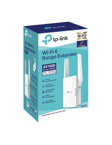 Wireless Range Extender TP-Link RE505X Wi-Fi 6 Dual-Band Gigabit AX1500 - TP-LINK RE505X