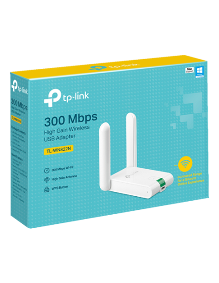 Adaptor USB Wireless, 300Mbps, mini USB 2.0 - TP-LINK TL-WN822N