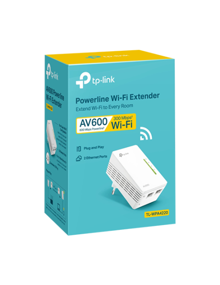 Powerline AV600, Wi-Fi 4, N600 2.4GHz, 2 x RJ45 10/100 Mbps - TP-Link TL-WPA4220