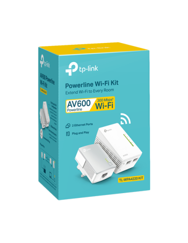 Kit Powerline AV600, Wi-Fi 4, N600 2.4GHz, 2+1 x RJ45 10/100 Mbps - TP-Link TL-WPA4220KIT