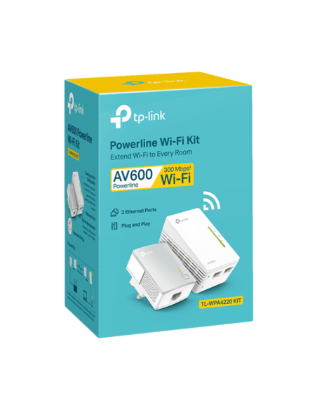Kit Powerline AV600, Wi-Fi 4, N600 2.4GHz, 2+1 x RJ45 10/100 Mbps - TP-Link TL-WPA4220KIT