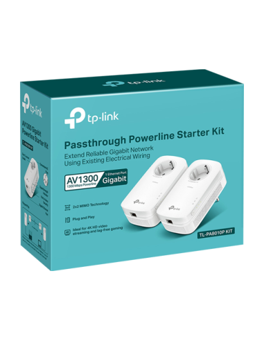 Kit Powerline AV1300, Passthrough, 1 x RJ45 Gigabit - TP-Link TL-PA8010PKIT