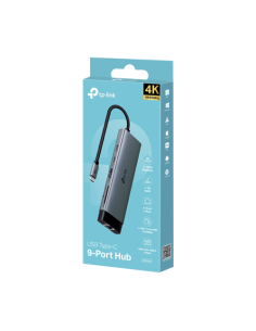 Hub USB-C 9-in-1, Power Delivery 100W, HDMI, Cititor carduri, Transfer date, RJ45 - TP-Link UH9120C 2