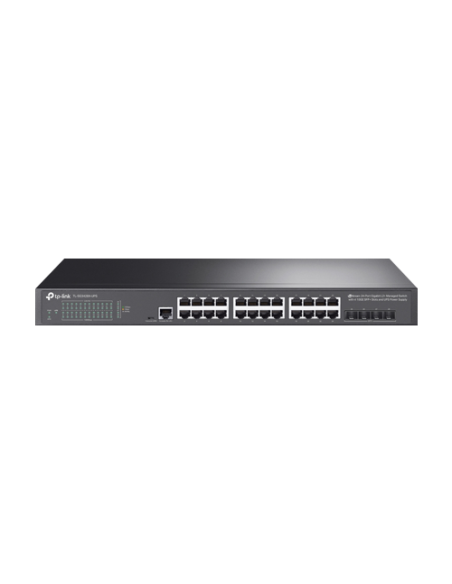 Switch L2+, 24 x RJ45 1G, 4 x SFP+ 10G, Alimentare Baterie 12V, Management - TP-Link TL-SG3428X-UPS