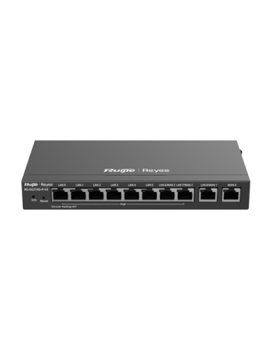 Router 8 x RJ45 1G PoE, 2 x RJ45 1G, Buget PoE 110W, Multi-WAN, Cloud Management - Ruijie RG-EG210G-P-V3