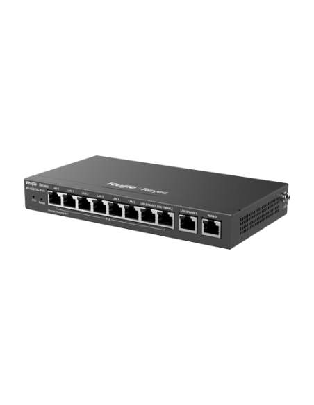 Router 8 x RJ45 1G PoE, 2 x RJ45 1G, Buget PoE 110W, Multi-WAN, Cloud Management - Ruijie RG-EG210G-P-V3