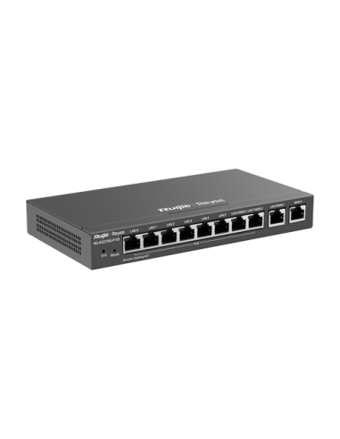 Router 8 x RJ45 1G PoE, 2 x RJ45 1G, Buget PoE 110W, Multi-WAN, Cloud Management - Ruijie RG-EG210G-P-V3