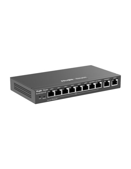 Router 8 x RJ45 1G PoE, 2 x RJ45 1G, Buget PoE 110W, Multi-WAN, Cloud Management - Ruijie RG-EG210G-P-V3