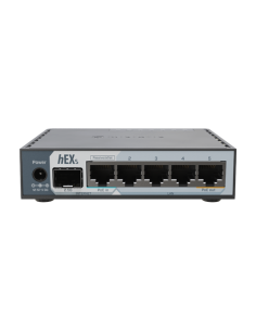 Router hEX, 5 porturi RJ45 Gigabit, 1 x SFP 2.5G, 1 x PoE Out, USB, PoE In - MikroTik E60iUGS