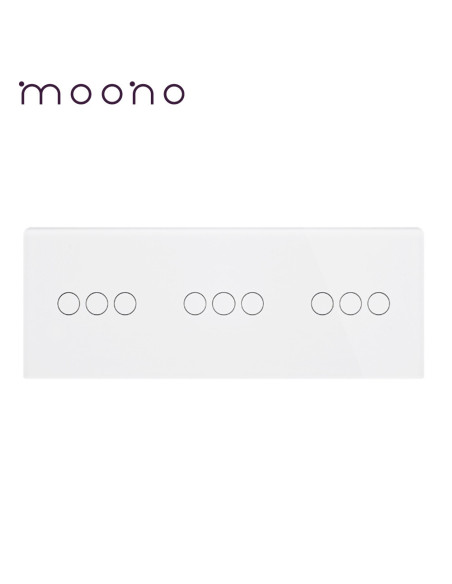 Panou din sticlă pentru întrerupător touch 3x triplu, Moono