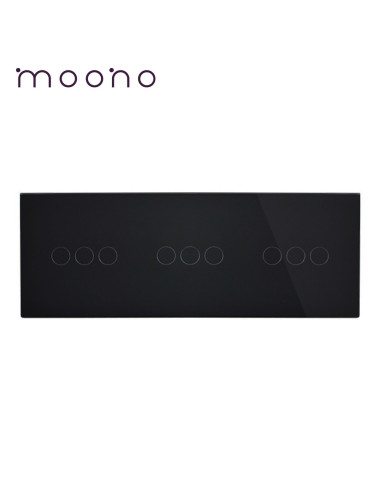 Panou din sticlă pentru întrerupător touch 3x triplu, Moono