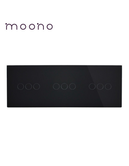 Panou din sticlă pentru întrerupător touch 3x triplu, Moono