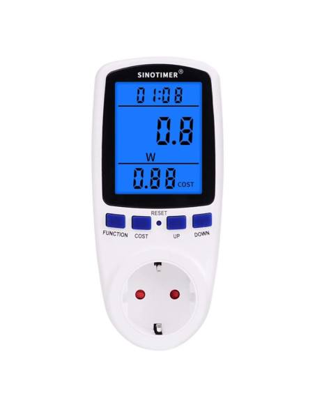 Priza digitala tip contor, Sinotimer, 230V , 16A, 3680W, afisaj W/kWh/V/A/Hz, DDS108L