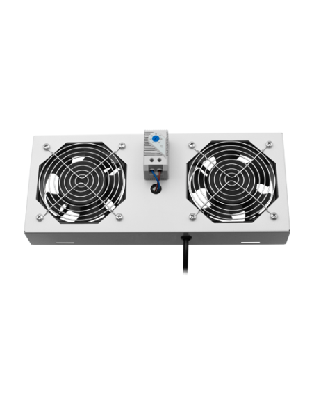 Modul 2 ventilatoare pentru rack SBW/EXIP55 19', cu termostat, RAL 7035 - ASYTECH Networking ASY-FAN-EXIP55-THM-2F