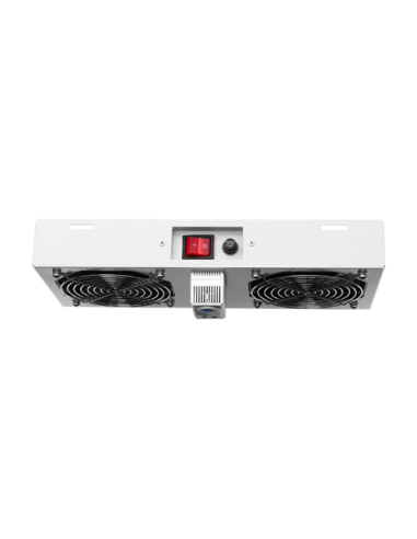 Modul 2 ventilatoare pentru rack SBW/EXIP55 19', cu termostat, RAL 7035 - ASYTECH Networking ASY-FAN-EXIP55-THM-2F