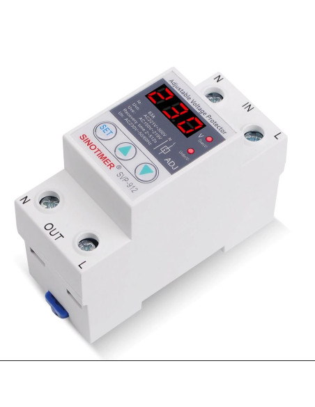 Releu siguranta digitala  de protectie tensiune, Sinotimer, 80A, SVP-912, ecran digital LED, recuperare automata, SVP-912-80A