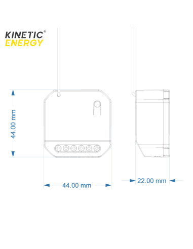 Controller Smart KINETIC ENERGY, 1 Canal Dry Contact 8A, 8-36V DC, WiFi+RF433 TUYA