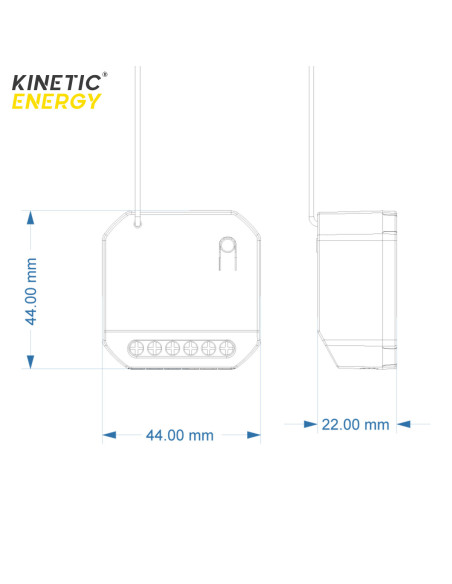Controller Smart KINETIC ENERGY, 1 Canal Dry Contact 8A, 8-36V DC, WiFi+RF433 TUYA