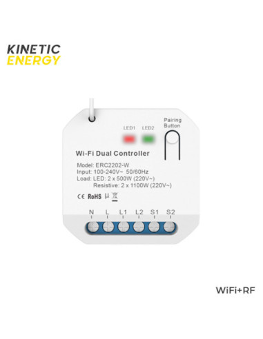 Controller Kinetic Energy, 1 canal, 1,5A, Dimmer WiFi + RF433 Tuya (cu nul)