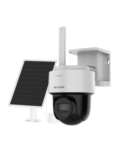 Camera PT 4G 4MP cu panou solar, lentila 4mm, IR 30m, WL 30m, Audio, IP66 - HIKVISION DS-2CFSP4-4G-4mm
