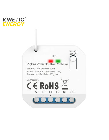 Controller Smart KINETIC ENERGY, pentru rulouri/ jaluzele, ZigBee + RF433 TUYA