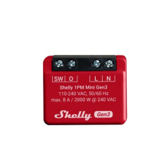 Shelly 1PM Mini Gen3 - Modul Smart 1 Canal cu Monitorizare Consum (WiFi, Bluetooth)