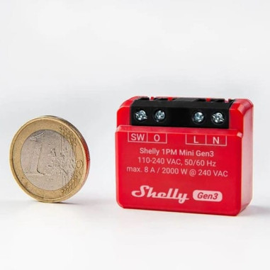 Shelly 1PM Mini Gen3 - Modul Smart 1 Canal cu Monitorizare Consum (WiFi, Bluetooth)