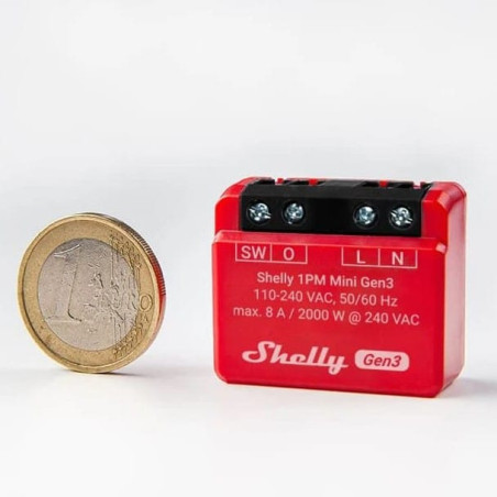 Shelly 1PM Mini Gen3 - Modul Smart 1 Canal cu Monitorizare Consum (WiFi, Bluetooth)