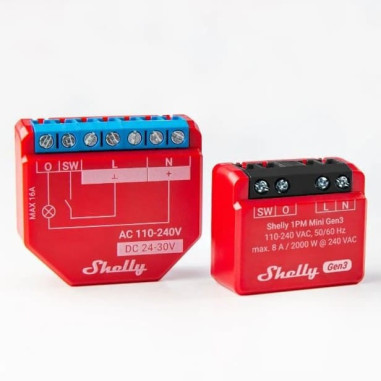 Shelly 1PM Mini Gen3 - Modul Smart 1 Canal cu Monitorizare Consum (WiFi, Bluetooth)