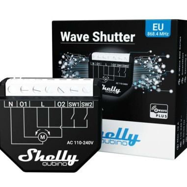 Shelly Qubino Wave Shutter - Modul Smart pentru Controlul Jaluzelelor (Z-Wave)