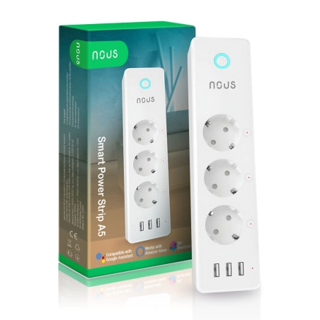 Prelungitor Smart cu Monitorizare Consum 15A WiFi TUYA NOUS