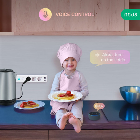 Prelungitor Smart cu Monitorizare Consum 15A WiFi TUYA NOUS