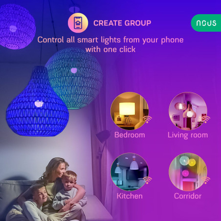 Bec LED Smart E27 RGB+CCT WiFi TUYA NOUS