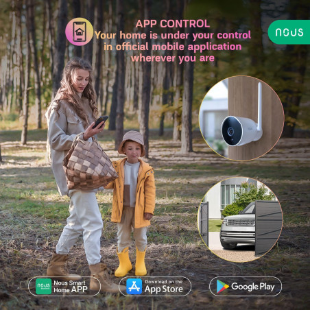Cameră de Supraveghere de Exterior Bullet 3MP WiFi TUYA NOUS (Albă)
