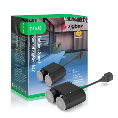 Priză Smart Dublă Pentru Exterior 16A ZigBee TUYA NOUS