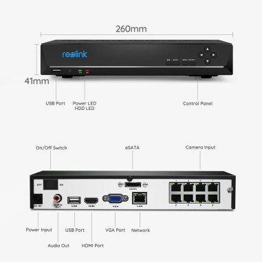 NVR Reolink RLN8-410 8 canale 16 MP cu PoE
