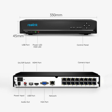 NVR Reolink RLN8-410 16 canale 16 MP cu PoE