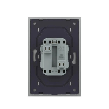 Priză Dublă Schuko Pentru 1 Doză cu Ramă din Sticlă LIVOLO - Gri