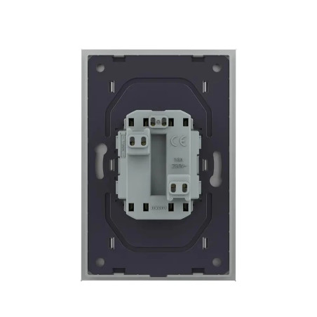 Priză Dublă Schuko Pentru 1 Doză cu Ramă din Sticlă LIVOLO - Gri