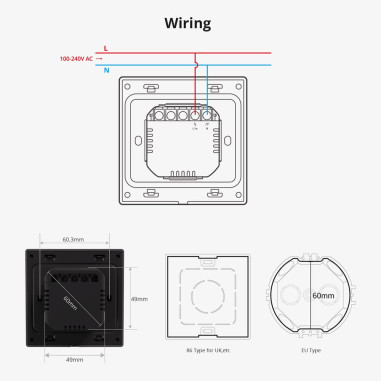 SONOFF NSPANEL PRO Panou de Control Tactil, Montaj in Doză (WiFi, Bluetooth, Zigbee) alb