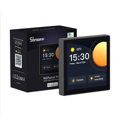 SONOFF NSPANEL PRO Panou de Control Tactil, Montaj in Doză (WiFi, Bluetooth, Zigbee) negru