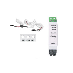 Shelly Pro 3EM-3CT63 - Contor de Energie Smart Trifazat, Montaj pe Șină DIN (Ethernet, WiFi, Bluetooth)