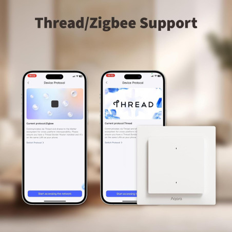 Întrerupător Smart Simplu ZigBee AQARA H2 EU Alb (cu Nul Opțional)