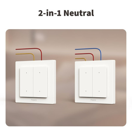 Întrerupător Smart Dublu ZigBee AQARA H2 EU Alb (cu Nul Opțional)