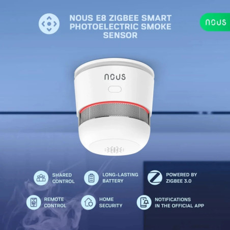 Senzor de Fum Smart ZigBee TUYA NOUS E8