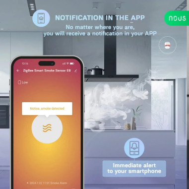 Senzor de Fum Smart ZigBee TUYA NOUS E8
