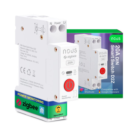 Modul Smart 1 Canal 20A cu Montaj pe Șină DIN ZigBee TUYA NOUS D2Z