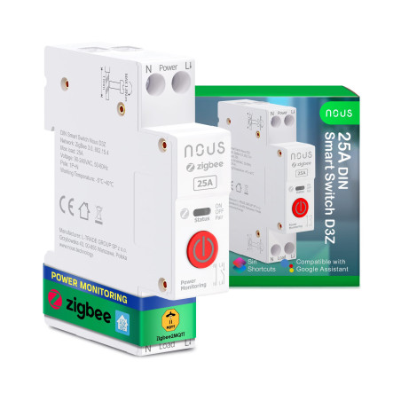 Modul Smart 1 Canal 25A cu Montaj pe Șină DIN ZigBee TUYA NOUS D3Z